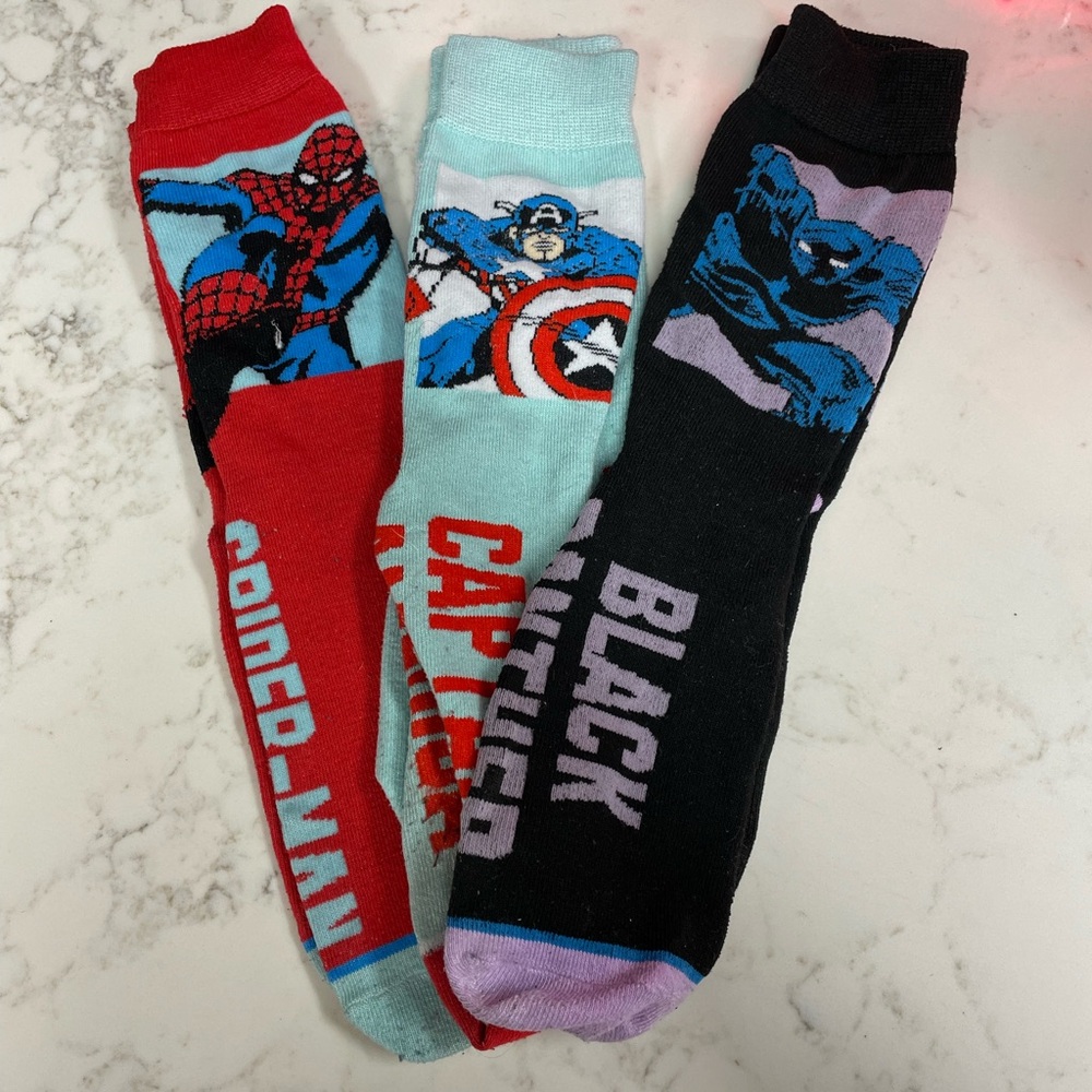 Marvel Superhero Men's Socks - Red, Blue, Black